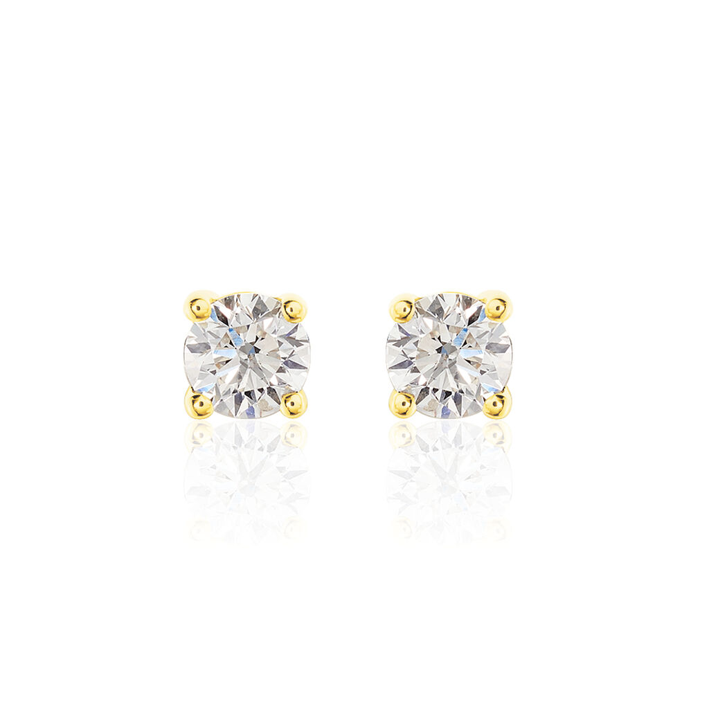 Boucles D'oreilles Puces Victoria Or Jaune Diamant - Puces Femme | Marc Orian