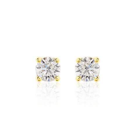 Boucles D'oreilles Puces Victoria Or Jaune Diamant - Puces Femme | Marc Orian