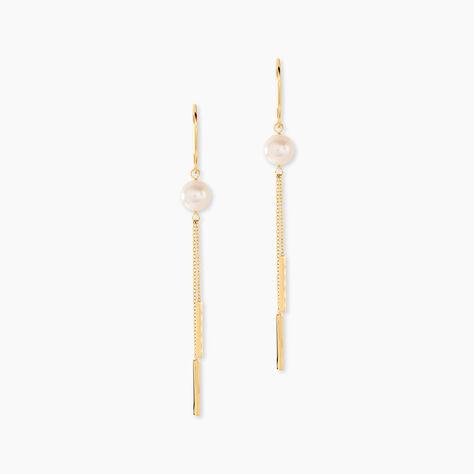 Boucles D'oreilles Pendantes Salman Or Jaune Perle De Culture - Boucles d'oreilles mariage Femme | Marc Orian