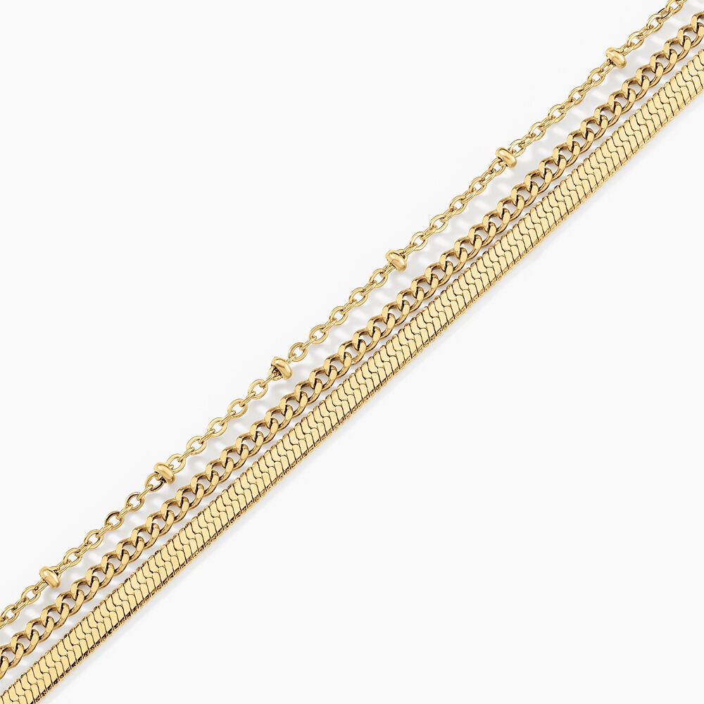Bracelet Neva Acier Jaune - Bracelets chaînes Femme | Marc Orian
