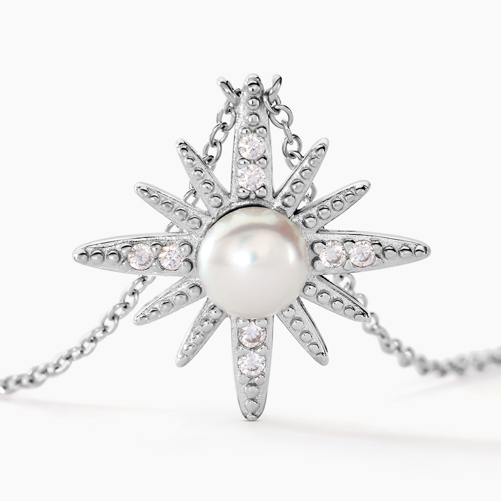 Collier Clementia Argent Blanc Perle De Culture Oxyde De Zirconium - Colliers avec pierres Femme | Marc Orian