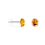 Boucles D'oreilles Puces Argent Blanc Brunhilld Ambre - Puces Femme | Marc Orian