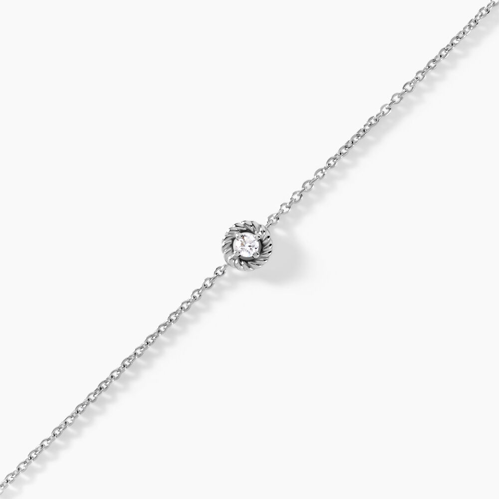 Bracelet Morissette Argent Blanc Diamant Synthétique - Bracelets chaînes Femme | Marc Orian