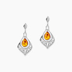 Boucles D'oreilles Pendantes Doralyn Argent Blanc Ambre - Pendantes Femme | Marc Orian