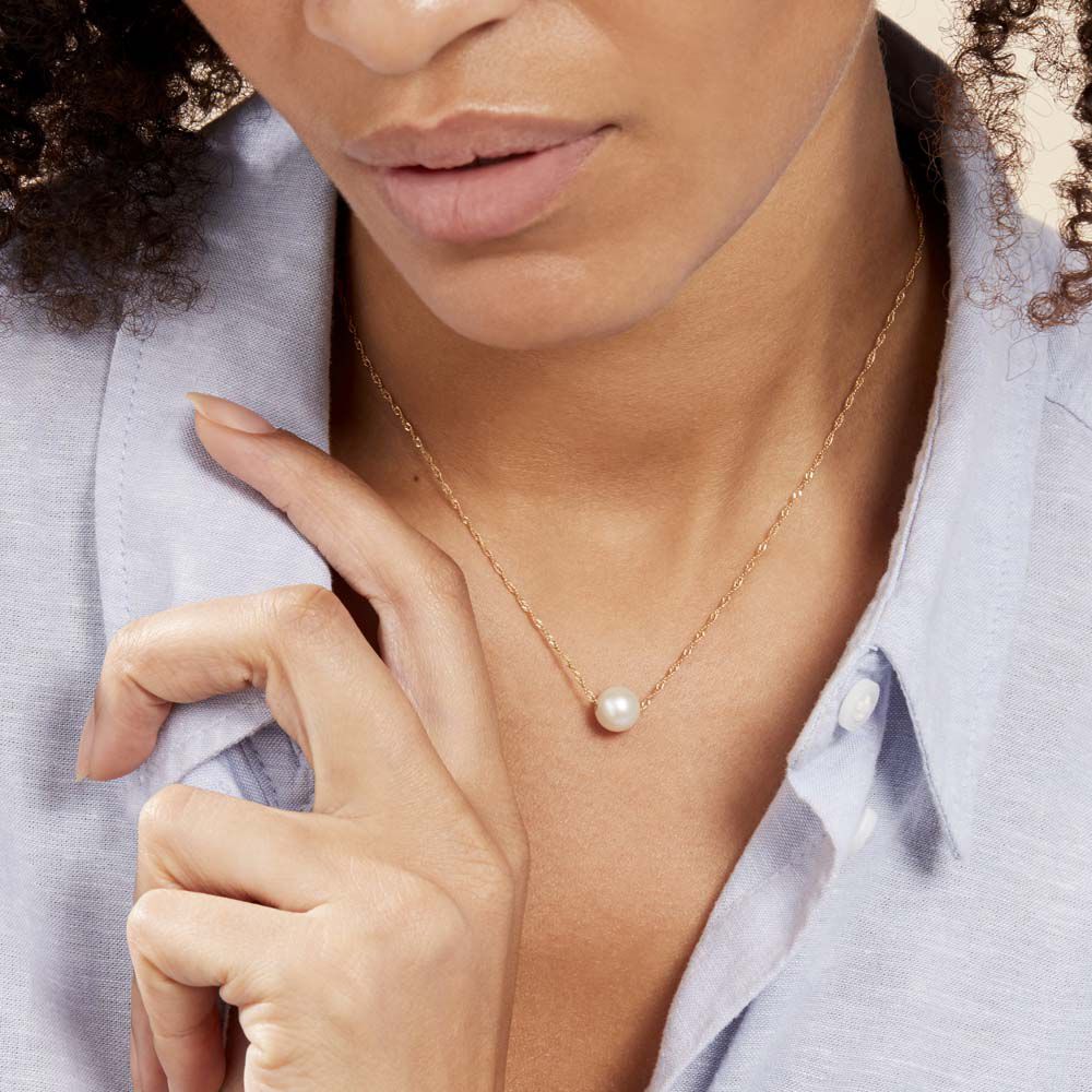 Collier Or Jaune Bibimo Perle De Culture - Colliers avec pierres Femme | Marc Orian