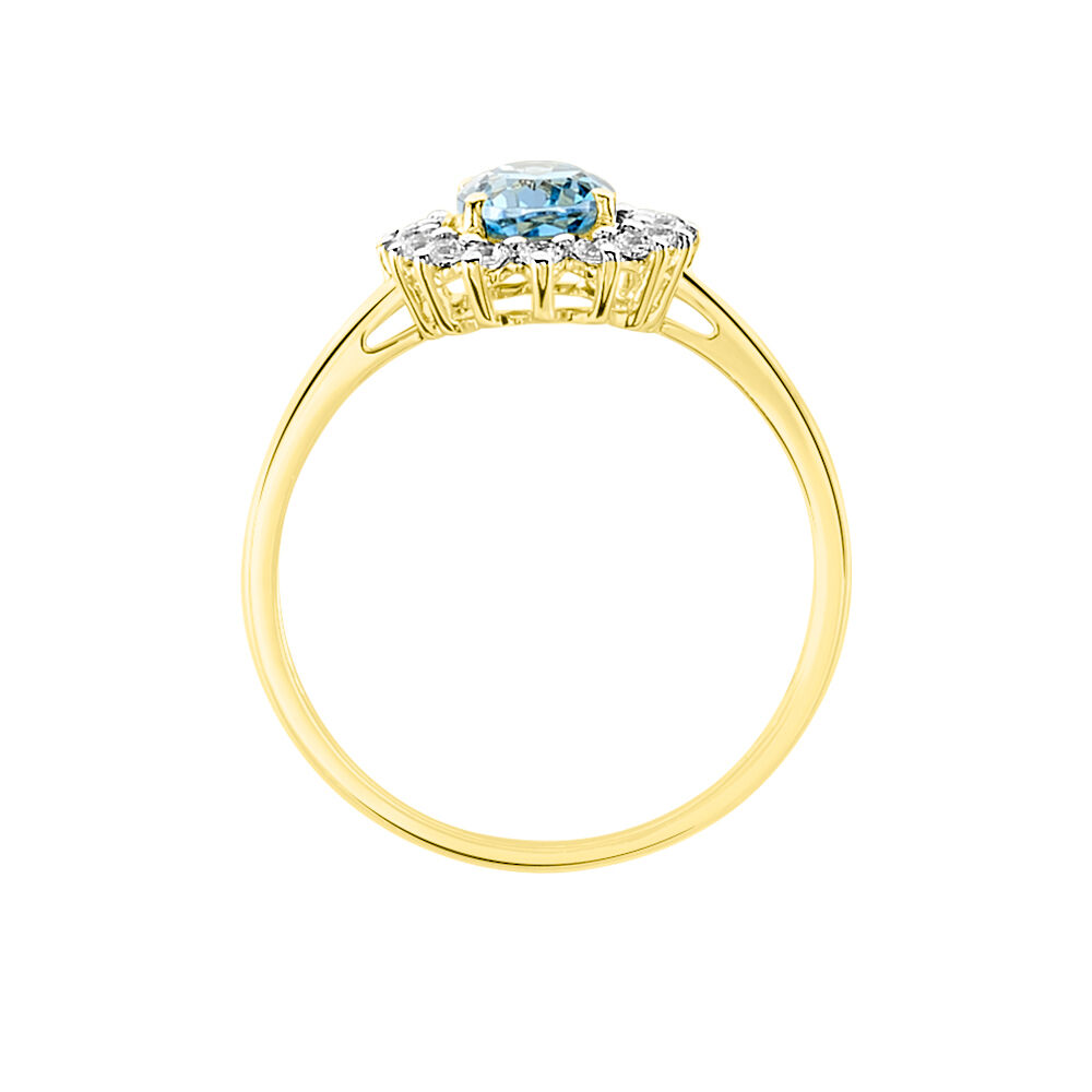 Bague Allande Or Jaune Topaze Et Oxyde De Zirconium - Bagues pierres fines Femme | Marc Orian