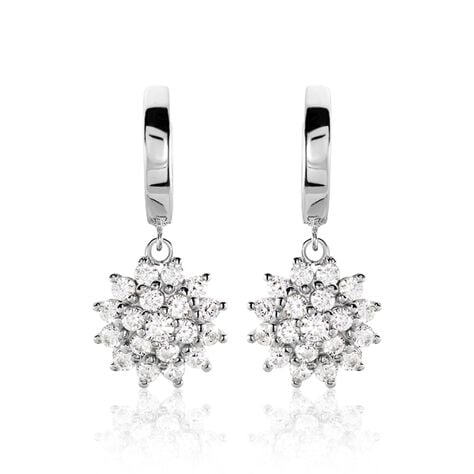 Créoles Argent Blanc Maximille Oxydes De Zirconium - Créoles Femme | Marc Orian