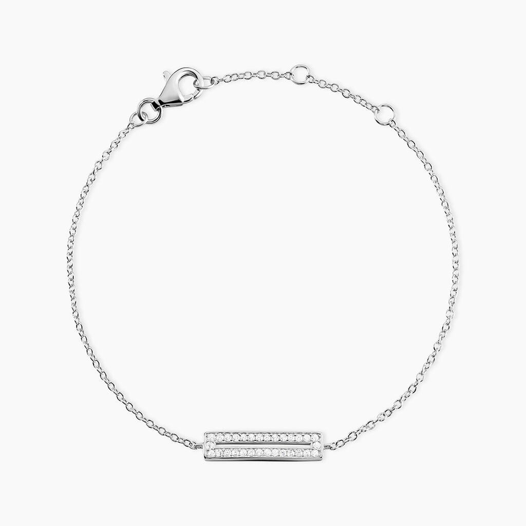 Bracelet Argent Blanc Damiette Oxyde De Zirconium - Bracelets fantaisie Femme | Marc Orian