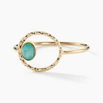 Bague Acier Dor&eacute;  Amazonite - Bijoux fantaisie Femme | Marc Orian