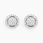 Boucles D'oreilles Puces Soleil D'hiver Or Blanc Diamant - Puces Femme | Marc Orian