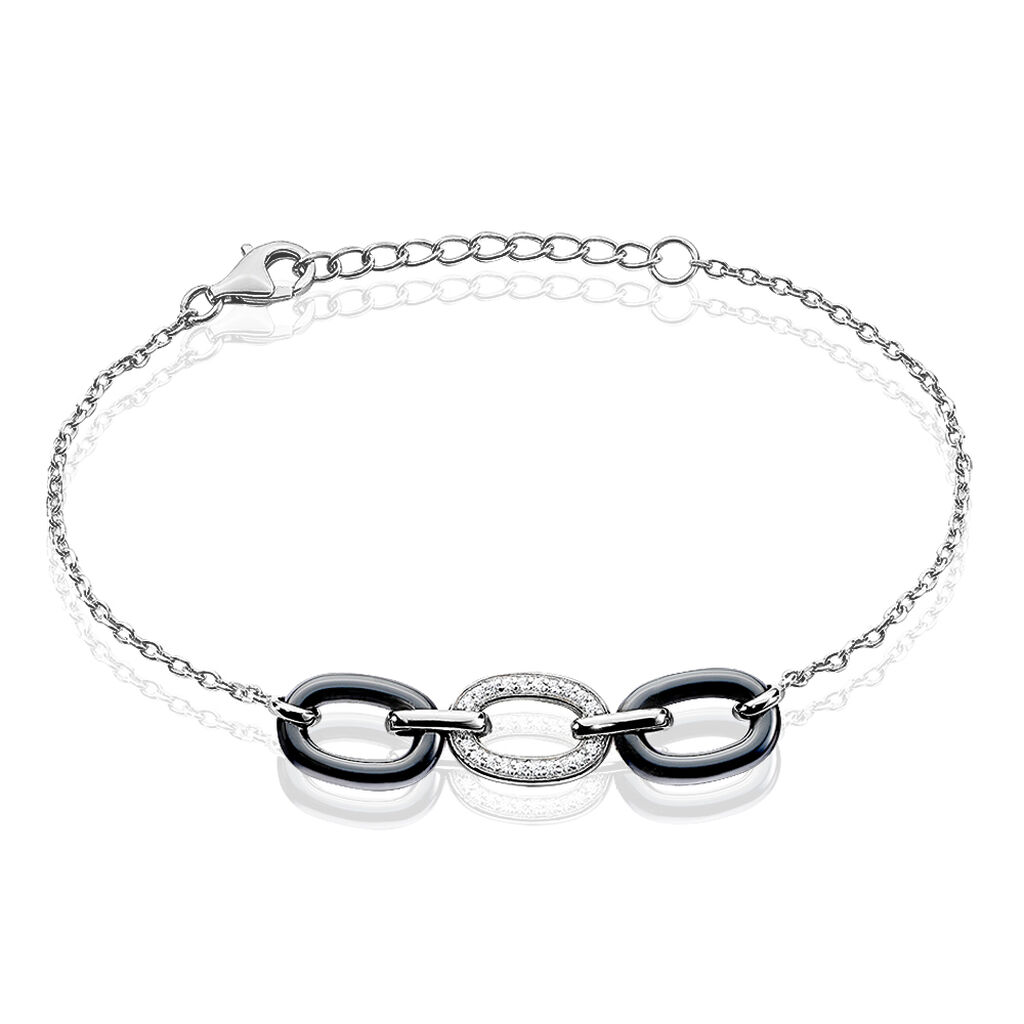 Bracelet Eulalie Argent Blanc C&eacute;ramique Et Oxyde De Zirconium - Bracelets cha&icirc;nes Femme | Marc Orian