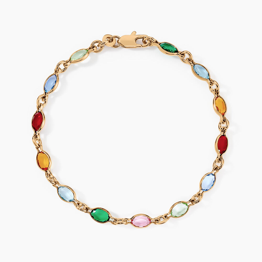 Bracelet Ilvaae Plaqué Or Jaune Pierre De Synthese - Bracelets chaînes Femme | Marc Orian