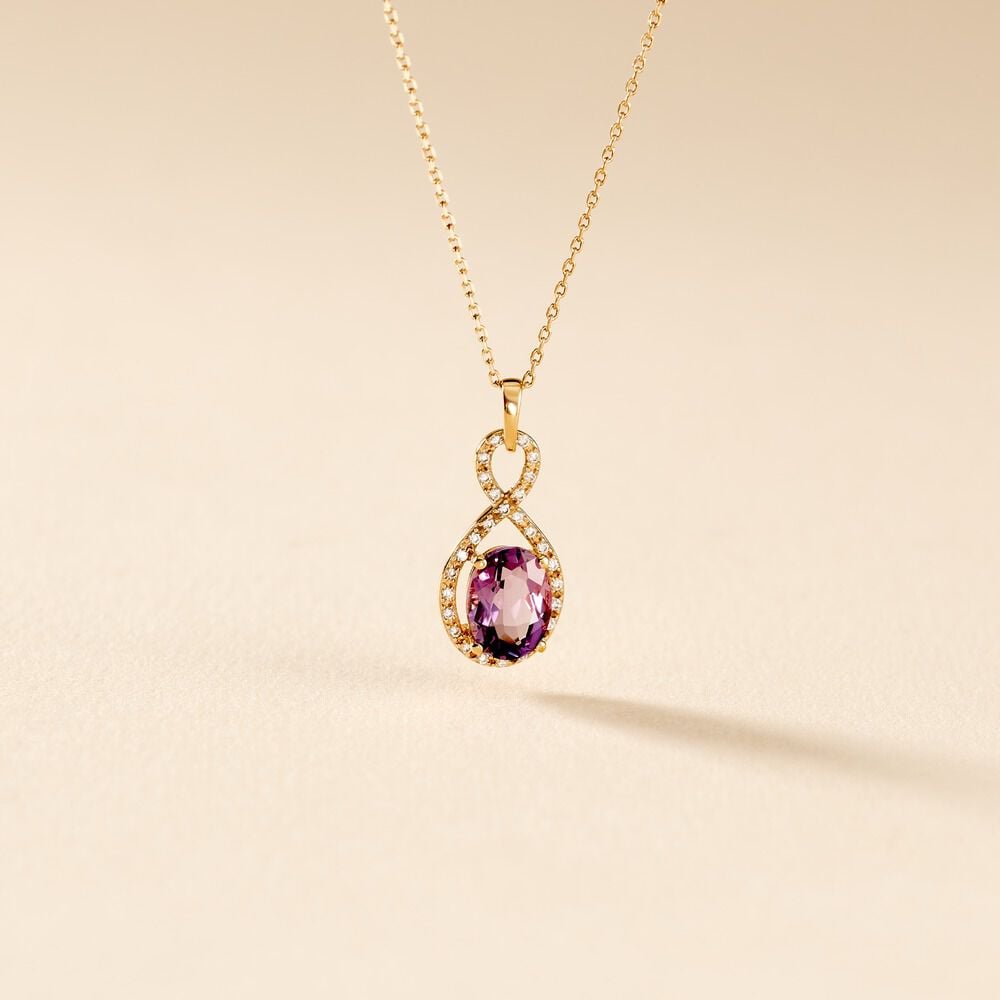 Collier Passion Or Jaune Amethyste Et Oxyde De Zirconium - Colliers avec pierres Femme | Marc Orian