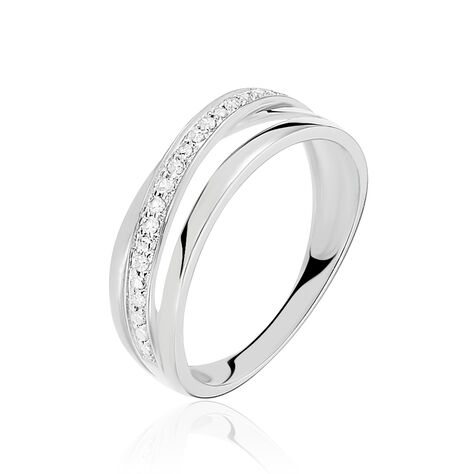 Bague Croisee Or Blanc Diamant - Bagues Femme | Marc Orian