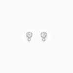 Boucles D'oreilles Puces Jill Argent Blanc Oxyde De Zirconium - Puces Femme | Marc Orian