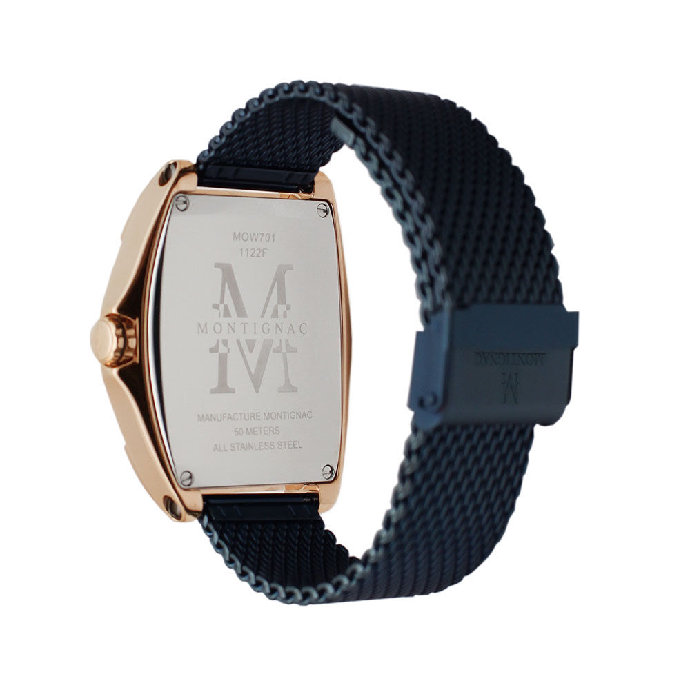 Montre Montignac Tonneau Bleu - Montres &eacute;tanches Homme | Marc Orian