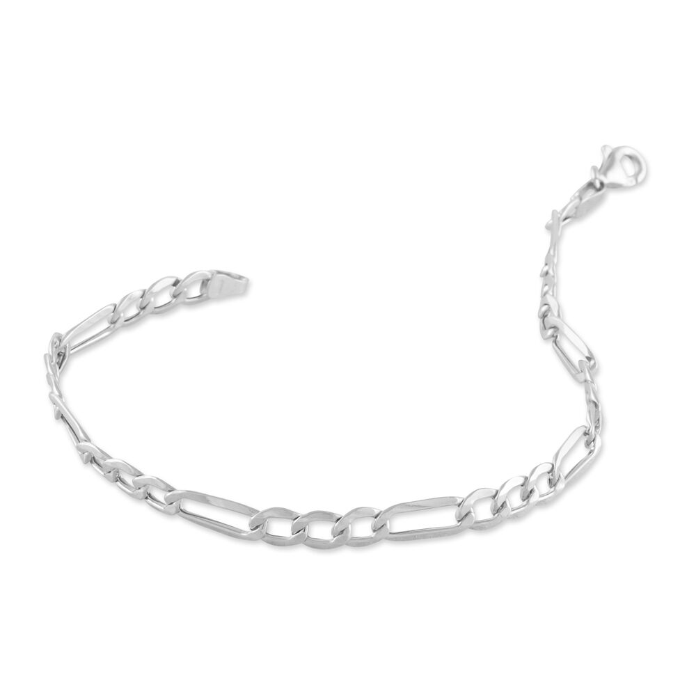 Bracelet Or Blanc Maille Alternée 1/3 - Bracelets mailles Femme | Marc Orian