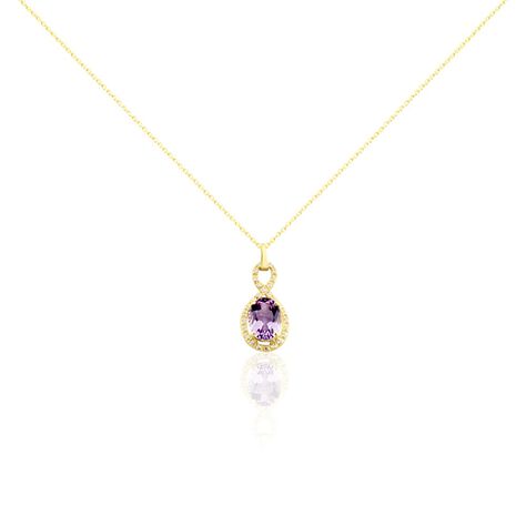 Collier Passion Or Jaune Amethyste Et Oxyde De Zirconium - Colliers Femme | Marc Orian