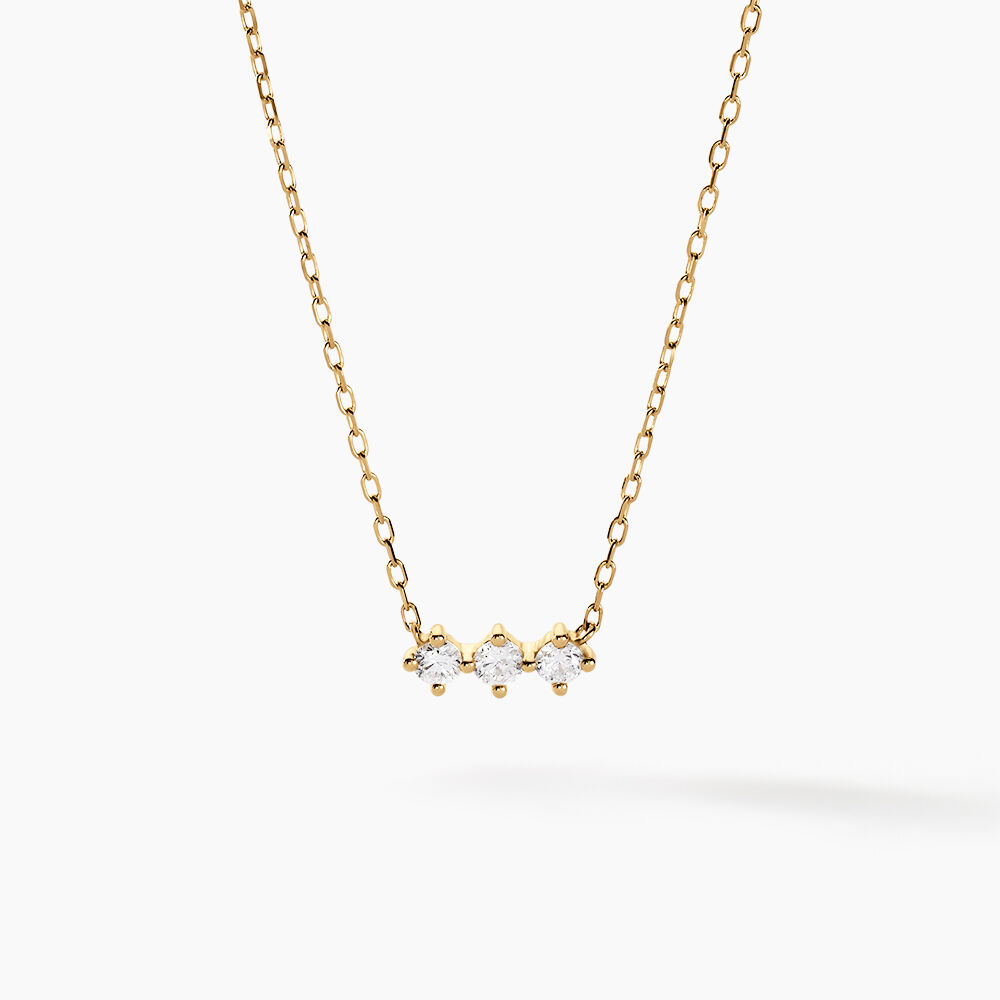 Collier Graziano Or Jaune Diamant Synth&eacute;tique - Colliers avec pierres Femme | Marc Orian