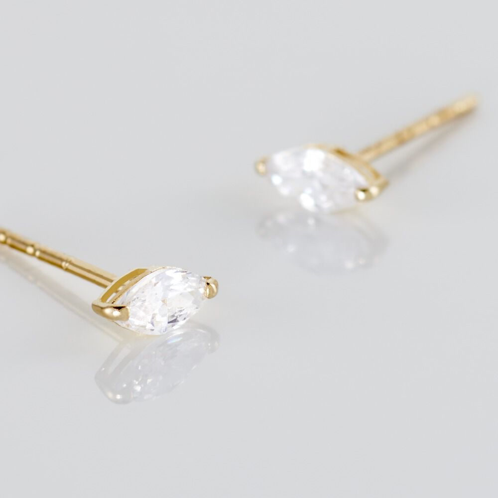Boucles D'oreilles Puces Muflier Or Jaune Oxyde - Puces Femme | Marc Orian