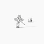 Boucles D'oreilles Puces Lola-rose Argent Blanc Oxyde De Zirconium - Puces Femme | Marc Orian