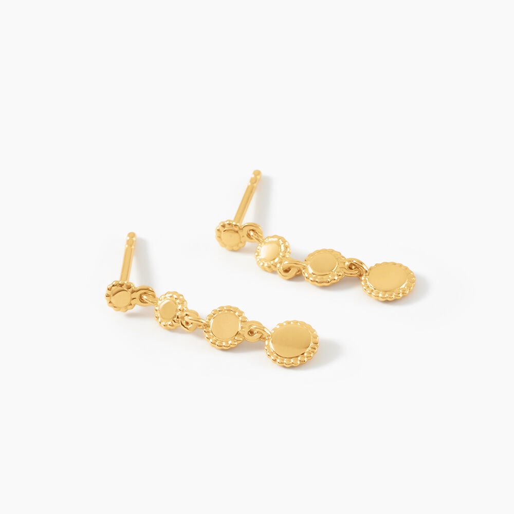 Boucles D'Oreilles Pendantes Fedelina Argent Dor&eacute; A L'Or 750/1000 - Pendantes Femme | Marc Orian