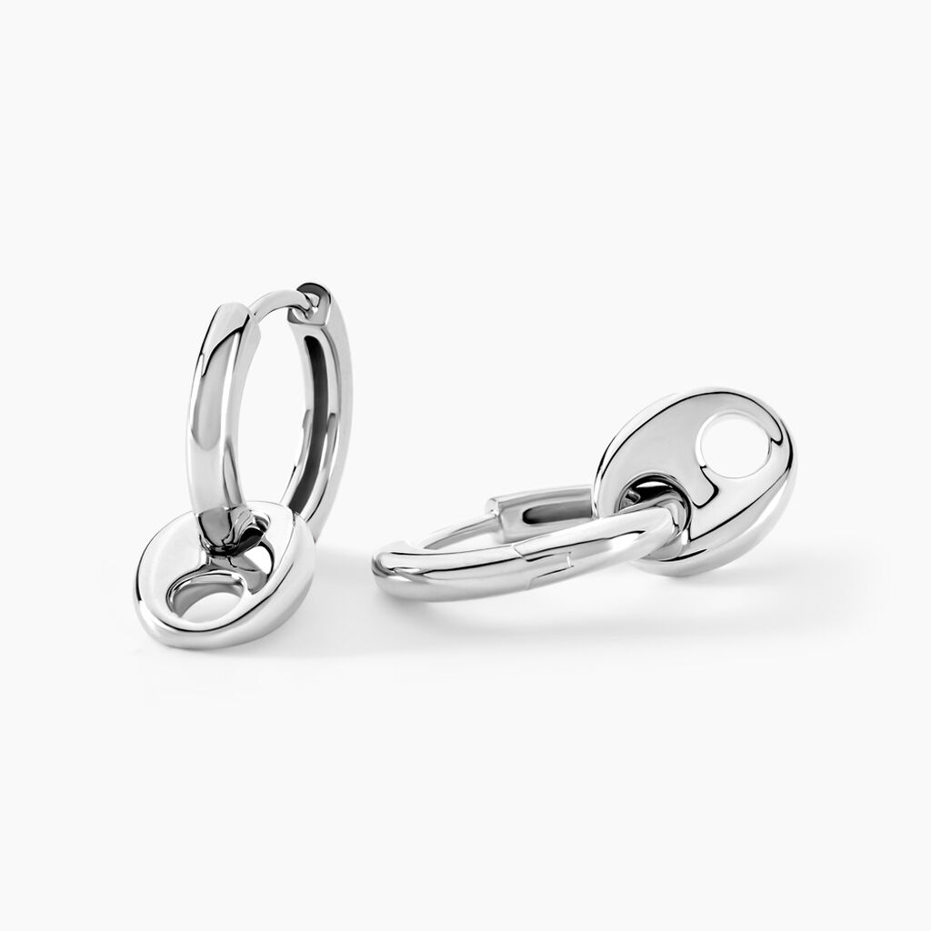 Créoles Viana Argent Blanc - Créoles Femme | Marc Orian