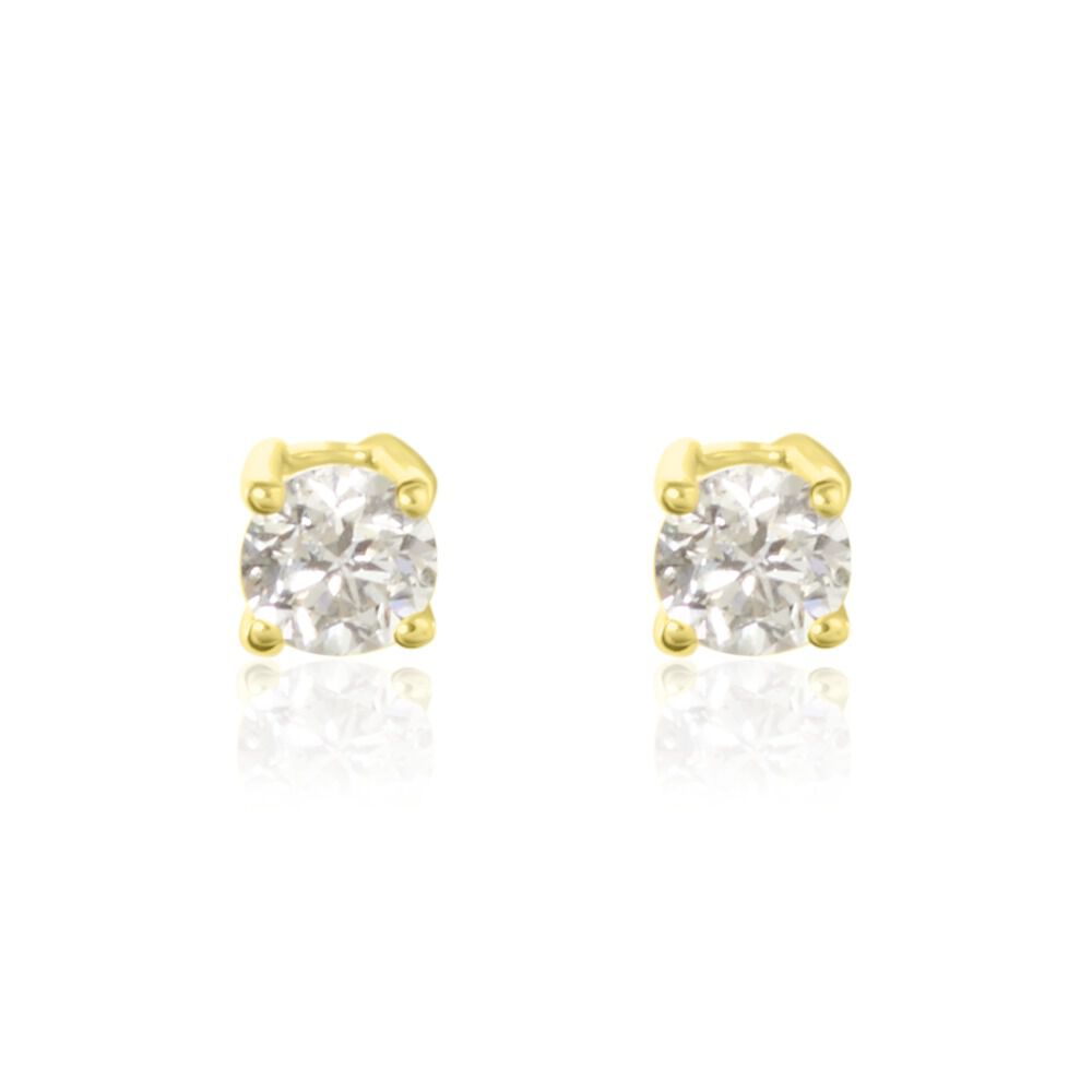 Boucles D'oreilles Puces Aphrodite Or Jaune Diamant - Puces Famille | Marc Orian