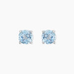 Boucles D'oreilles Puces Elea Or Blanc Topaze Bleu Sky - Puces Femme | Marc Orian