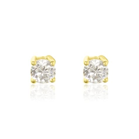 Boucles D'oreilles Puces Aphrodite Or Jaune Diamant - Puces Famille | Marc Orian