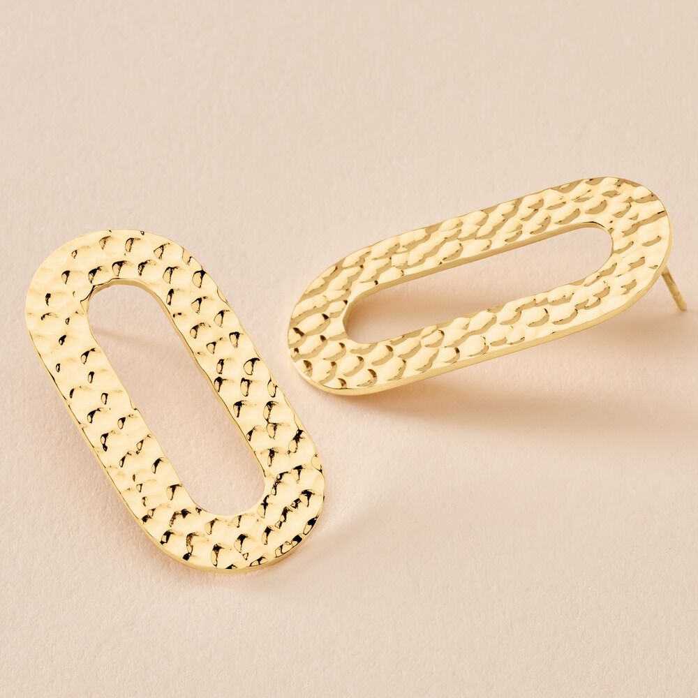 Boucles D'oreilles Puces Oren Acier Dor&eacute; - Puces Femme | Marc Orian