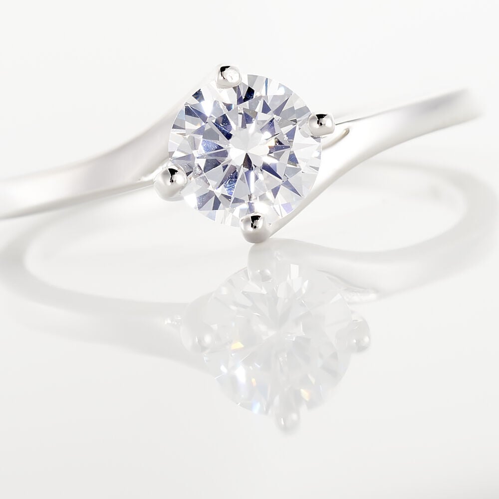 Bague Afsa Argent Blanc Oxyde De Zirconium - Solitaires Femme | Marc Orian