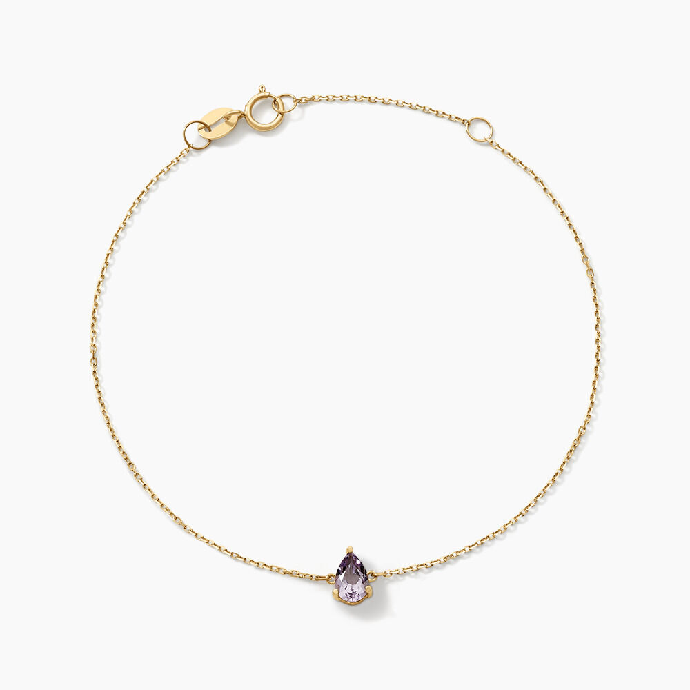 Bracelet Goutte Or Jaune Am&eacute;thyste - Bracelets cha&icirc;nes Femme | Marc Orian