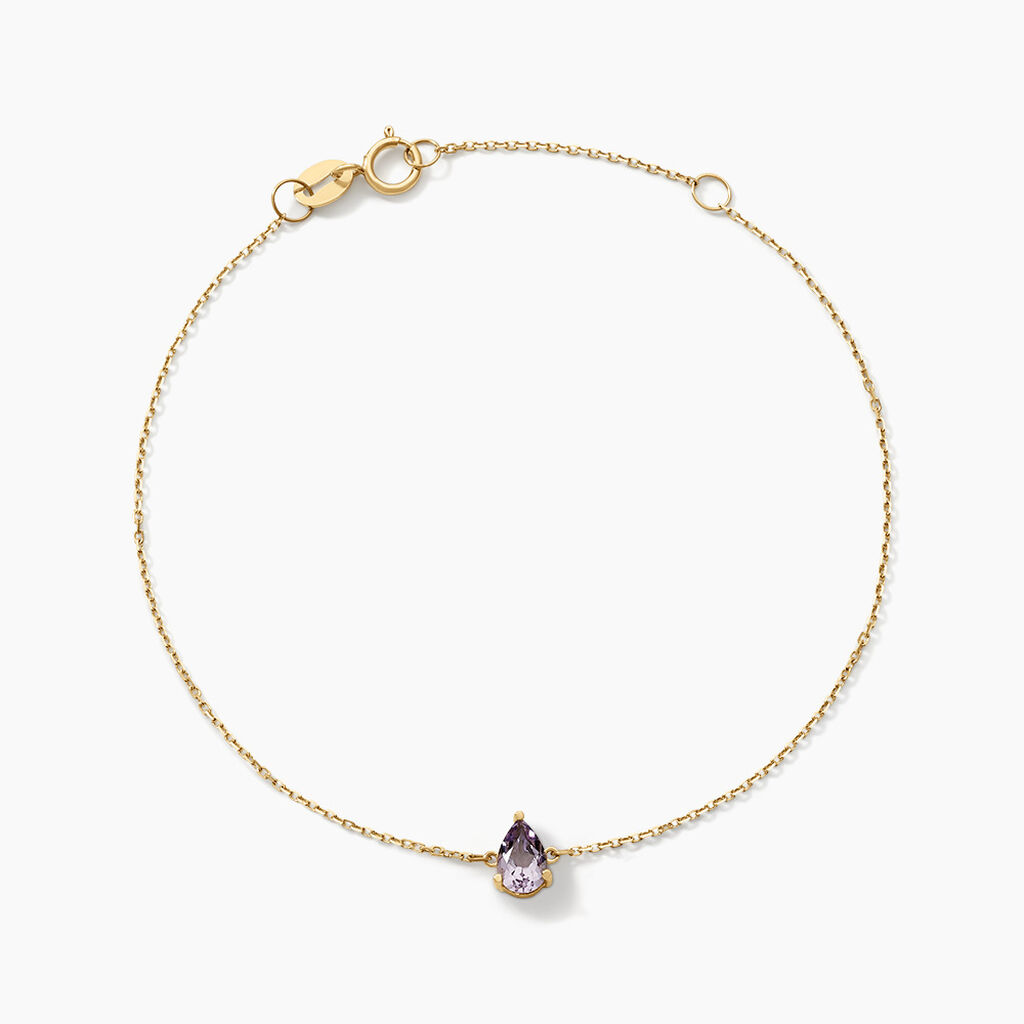 Bracelet Goutte Or Jaune Am&eacute;thyste - Bracelets cha&icirc;nes Femme | Marc Orian