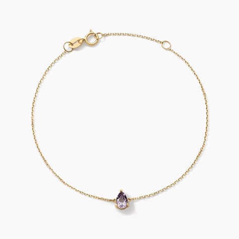 Bracelet Goutte Or Jaune Am&eacute;thyste - Bracelets cha&icirc;nes Femme | Marc Orian