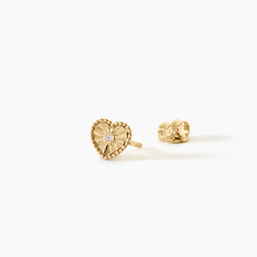 Boucles D'Oreilles Puces Candy Argent Dor&eacute; A L'Or 750/1000 Oxyde De Zirconium - Puces Femme | Marc Orian