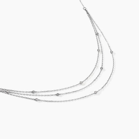 Collier Jiliane Argent Blanc Diamant Synth&eacute;tique - Colliers avec pierres Femme | Marc Orian