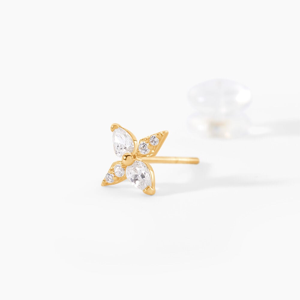 Boucles D'Oreilles Puces Dirk Or Jaune Oxyde De Zirconium - Puces Femme | Marc Orian