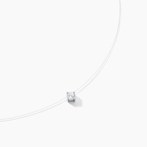 Collier Nylon Argent Blanc Oxyde - Colliers avec pierres Femme | Marc Orian