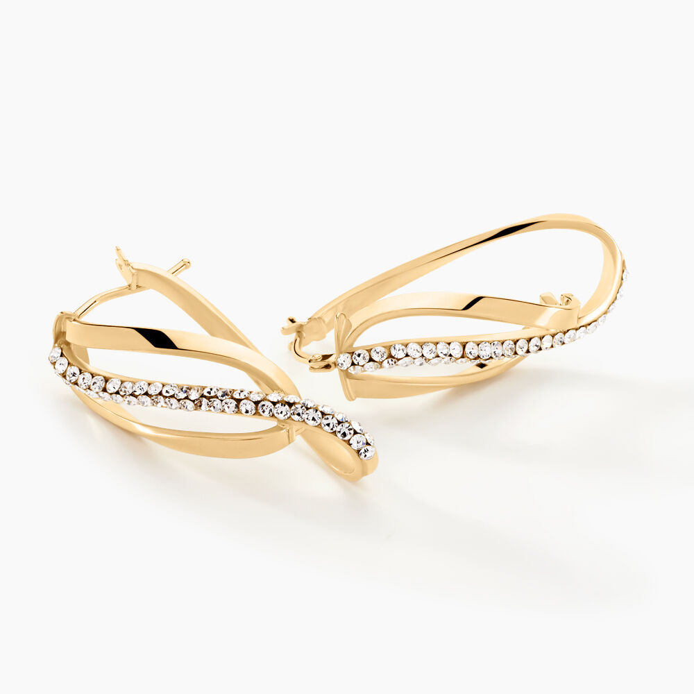 Cr&eacute;oles Hilharriette Or Jaune Strass - Cr&eacute;oles Femme | Marc Orian