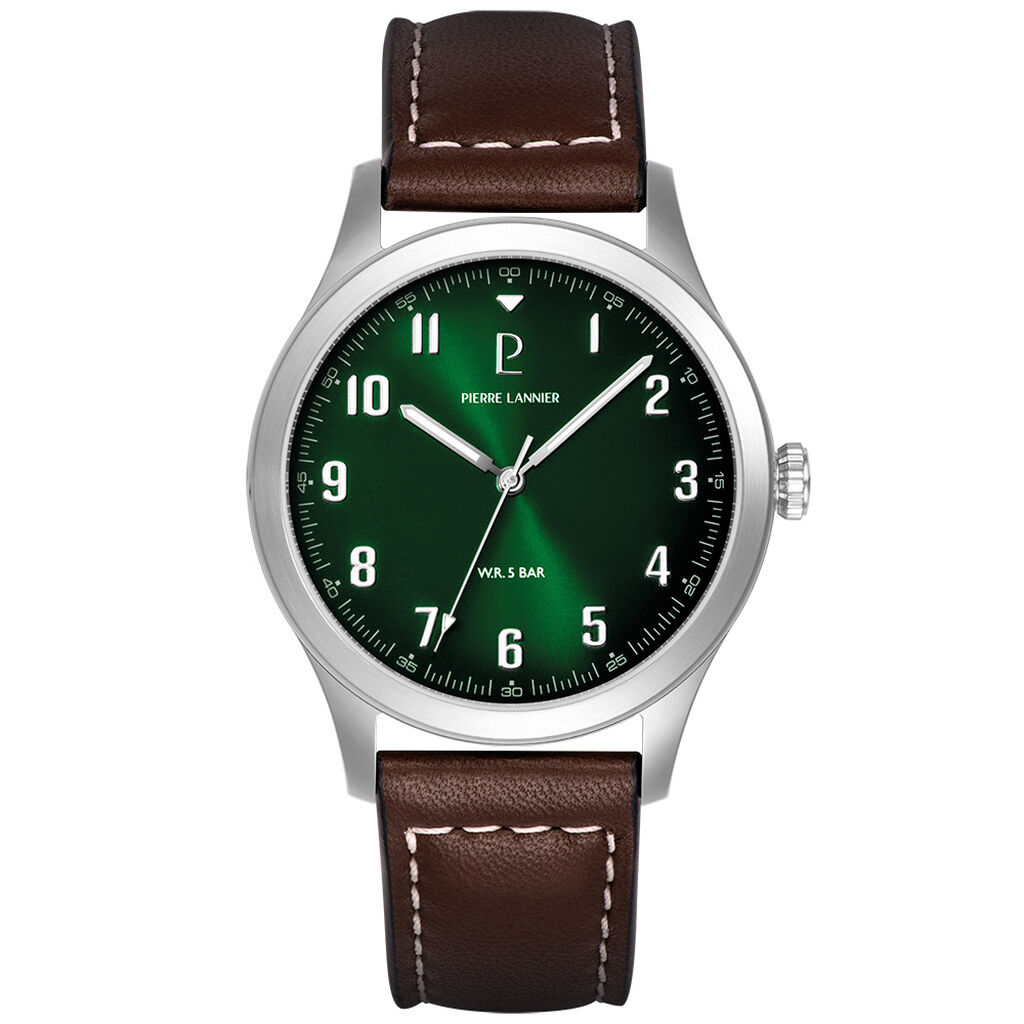 Montre Pierre Lannier Aviateur Vert - Montres &eacute;tanches Homme | Marc Orian