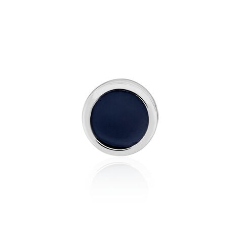 Boucle D'oreille Puce Unitaire Maurus Argent Blanc Email - Puces Homme | Marc Orian