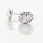 Boucles D'oreilles Puces Albertina Argent Blanc Oxyde De Zirconium - Puces Femme | Marc Orian