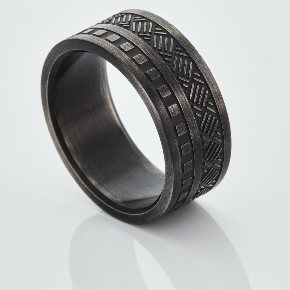 Bague Phebus Him Acier Noir - Bijoux fantaisie Homme | Marc Orian