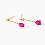 Boucles D'oreilles Pendantes Pluie D'Eclat Or Jaune Rubis - Boucles d'oreilles mariage Femme | Marc Orian