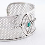 Bracelet Jonc Audreanne Acier Blanc Pierre De Synthese - Bracelets joncs Femme | Marc Orian