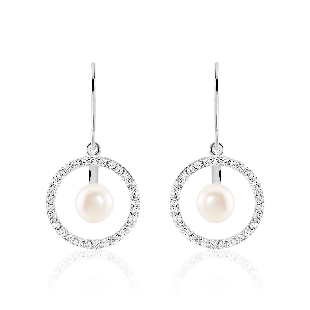 Boucles D'oreilles Pendantes Ellea Argent  Perle De Culture Et Oxyde - Pendantes Femme | Marc Orian