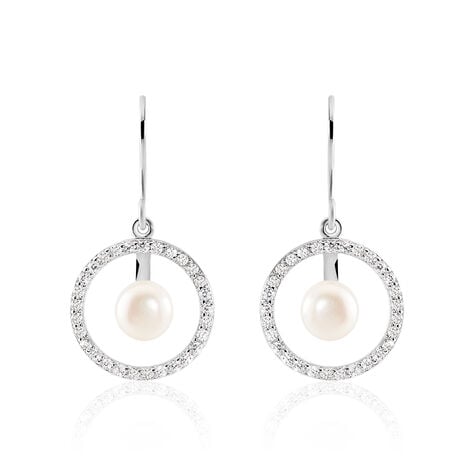 Boucles D'oreilles Pendantes Ellea Argent  Perle De Culture Et Oxyde - Pendantes Femme | Marc Orian