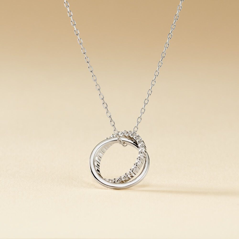 Collier Argent Blanc Circus Oxyde De Zirconium Maille - Colliers avec pierres Femme | Marc Orian