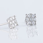 Boucles D'oreilles Puces Charlene Or Blanc Diamant Synthetique - Puces Femme | Marc Orian